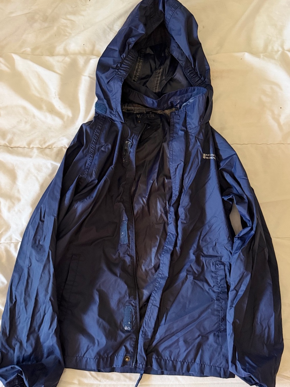 Boys Navy Hooded Rain Jacket